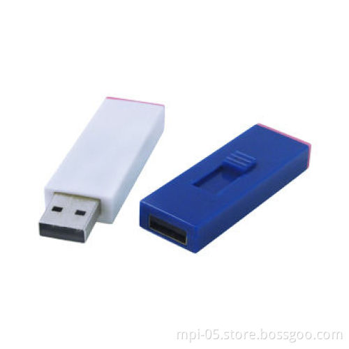 Push and pull USB flash drive
